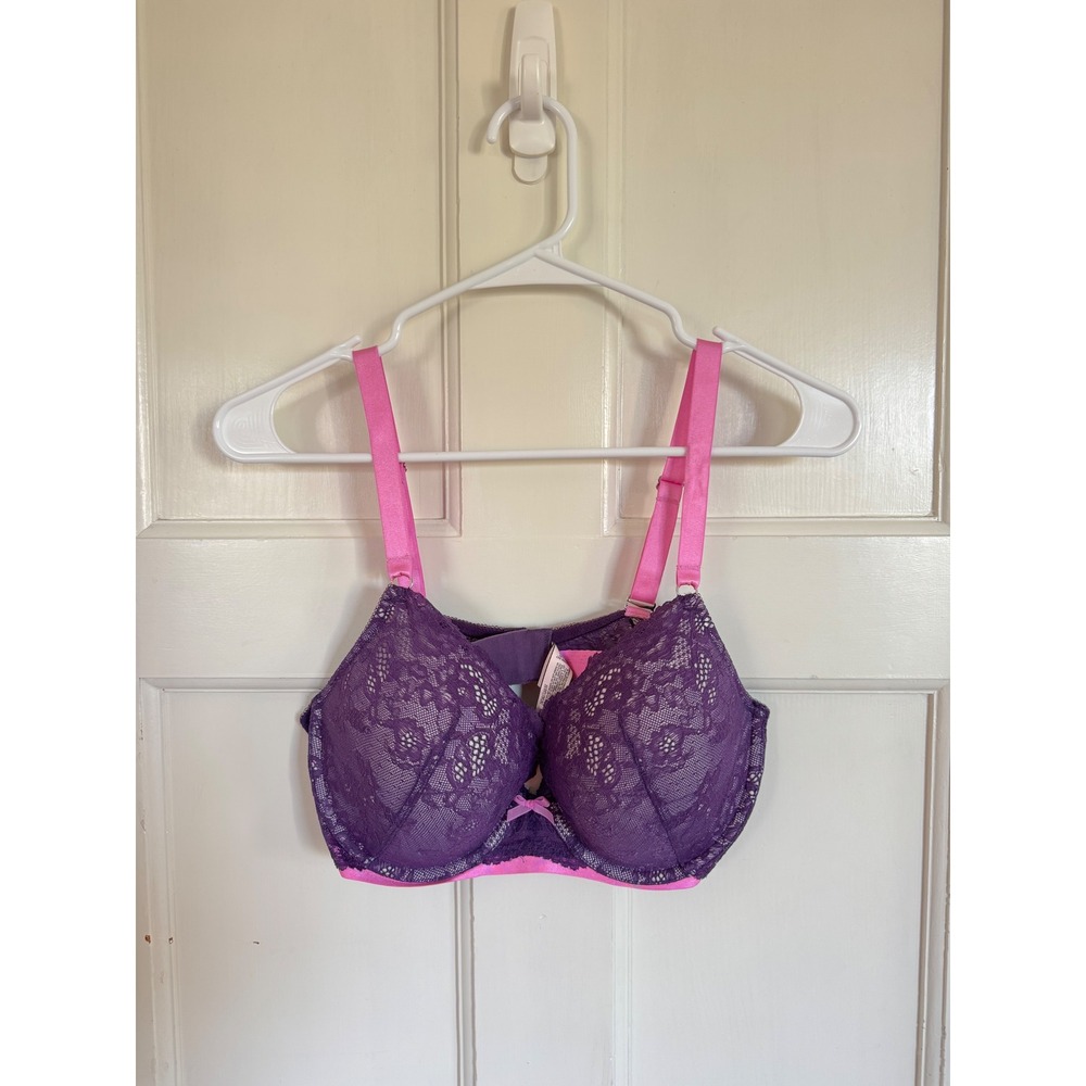 Victoria's Secret Dream Angels purple lace perfect coverage bra size 38C